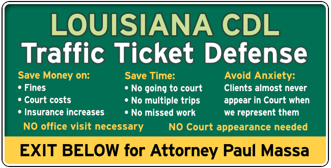 Lafourche Parish, Louisiana CDL Commercial Drivers speeding Ticket graphic 1